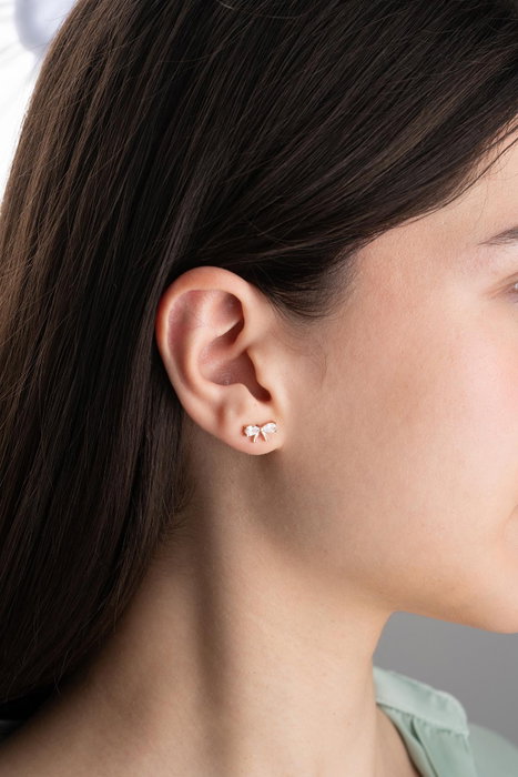 Heliophilia Silver Pendientes de Plata de Ley 925 en Oro Rosa con Circón Heliophilia Silver Pendientes de Plata de Ley 925 en Oro Rosa con Circón